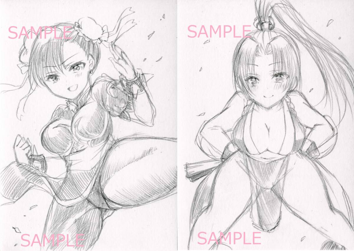 手描きイラスト】簡易リクエスト：鉛筆ラフイラスト 5枚(版権女性