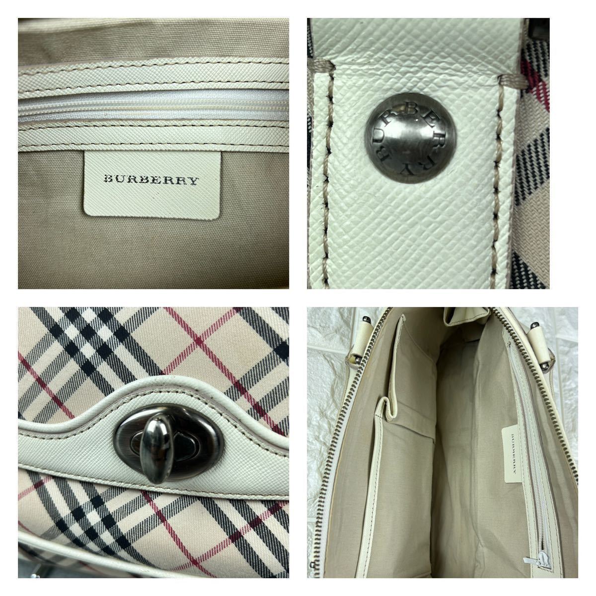 □美品□バーバリー□BURBERRY□ノバチェック□ターンロック