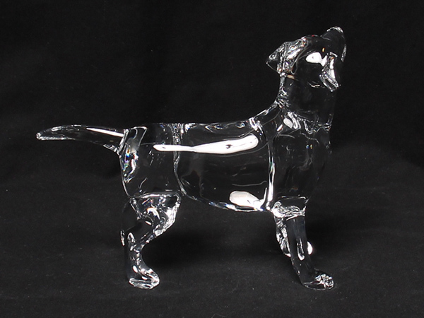 美品 バカラ 置物 フィギュア ラブラドール 犬 オブジェ ドッグ クリア