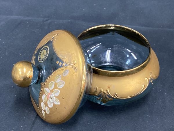 0404-1054ST⑫1889 MURANO GLASS ムラノガラス エナメル金彩 ワイン