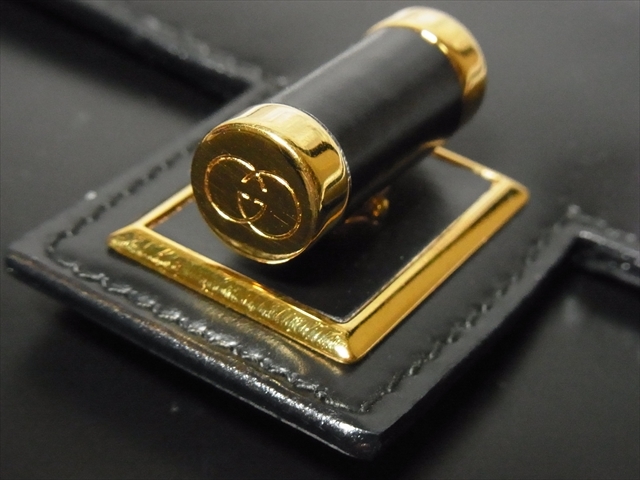 美品 OLD GUCCI オールド グッチ GG ロゴ 金具 2室 レザー ショルダー