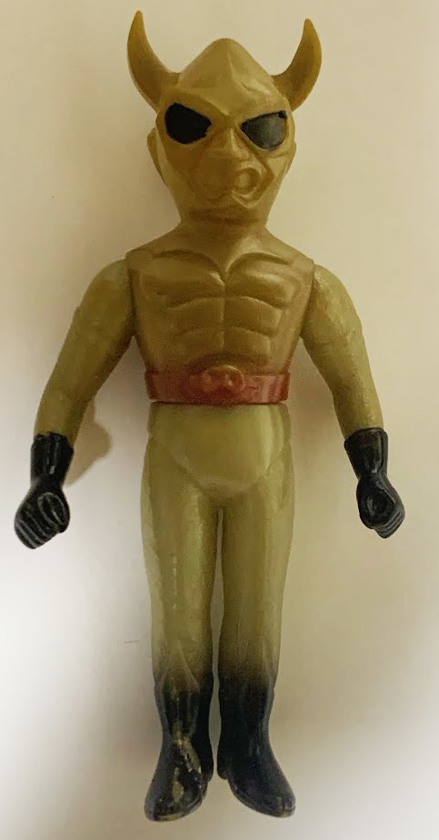当時物 ブルマック 黒仮面 鉄人タイガーセブン ミニソフビ13cm うし