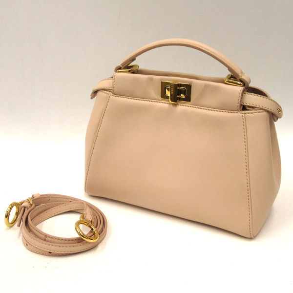 得価，爆買い ＦＥＮＤＩ/フェンディ ミニピーカブー２ＷＡＹショルダーバッグ レザー ピンクベージュ ショルダーバッグ 300040017(ショルダーバッグ)｜売買されたオークション情報、yahooの商品情報をアー かばん、バッグ