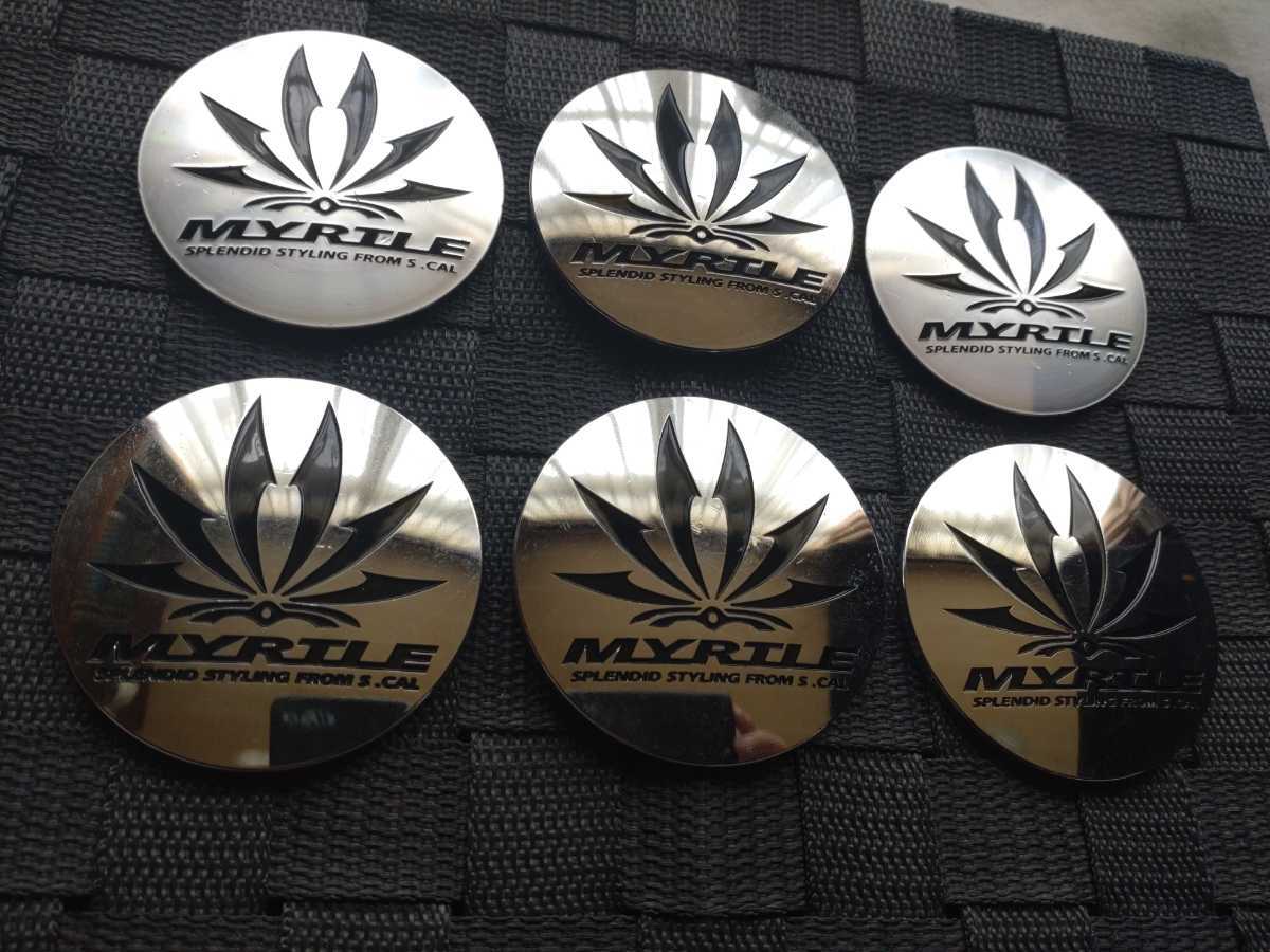 MYRTLE マーテル ホイールセンターキャップ 6枚セット メッキ 