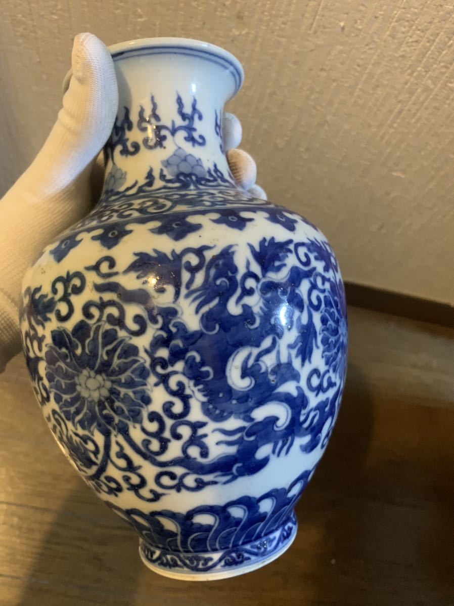 花瓶 ⁄ 中国美術 染付 中国 | - 唐物 > 漢詩 青花 古染付 ⁄呉須染付