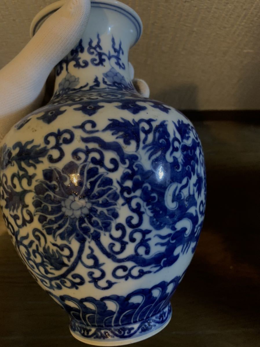 染付、中国美術、花瓶、 花瓶 ⁄ 中国美術 染付 中国 | - 唐物 > 漢詩 青花 古染付 ⁄呉須染付