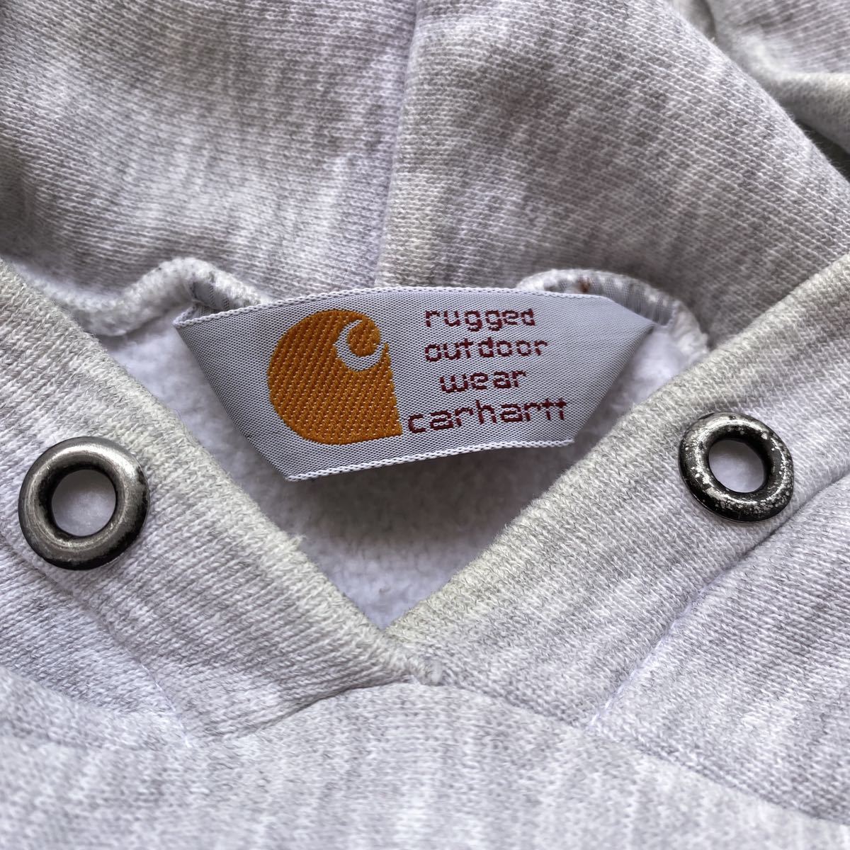 80s Carhartt パーカー USA製 墨黒 三角タグ 刺繍ロゴ リバース 