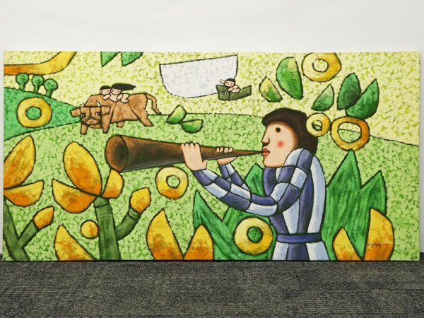 11 韓国画家 Hun フン 肉筆 油彩 大作 人物風景画 約50号 在銘 額装入り 韓国有名画家キム ギルサン 金吉相 を彷彿させる画風 子供 牛 人物画 売買されたオークション情報 Yahooの商品情報をアーカイブ公開 オークファン Aucfan Com