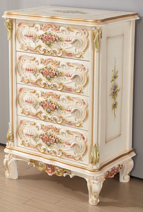 ロココスリム４段チェスト　収納棚 インテリア 雑貨 新生活 洋服棚 リビング