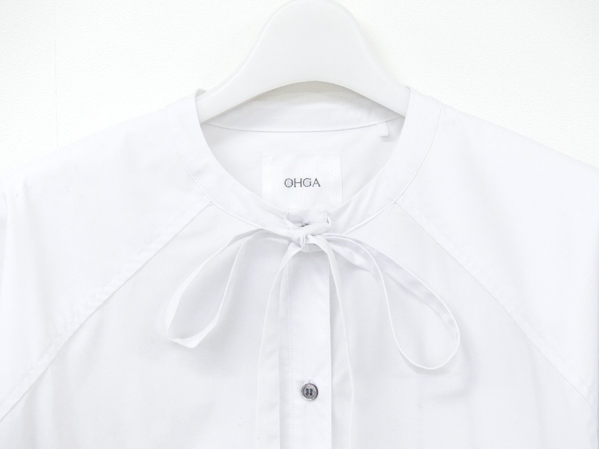 OHGA ボウタイブラウスノースリーブ白 公式通販