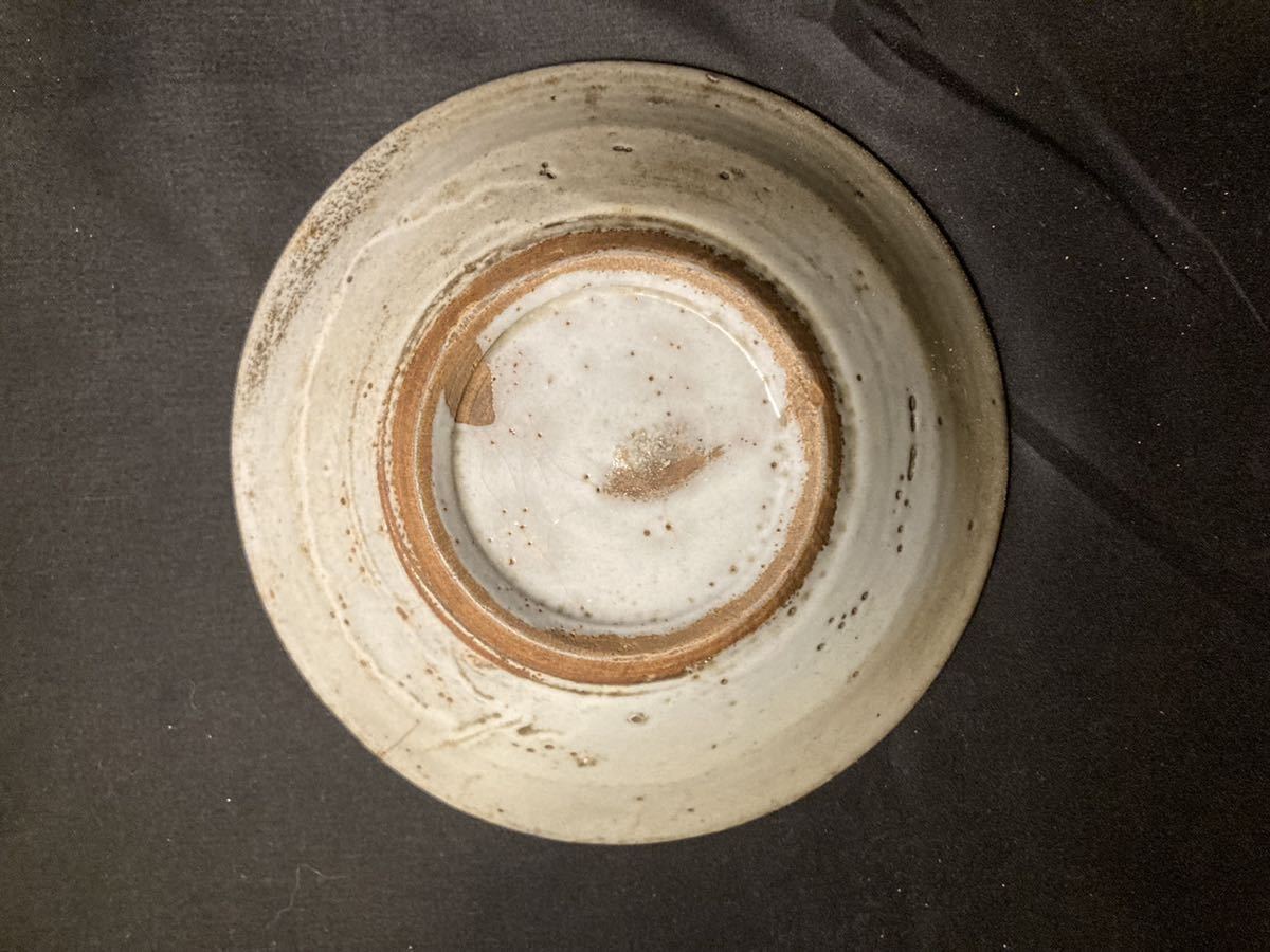 古唐津 絵唐津桃形茶碗 共箱 時代物 橋文 蒐集家旧蔵 絵唐津茶碗