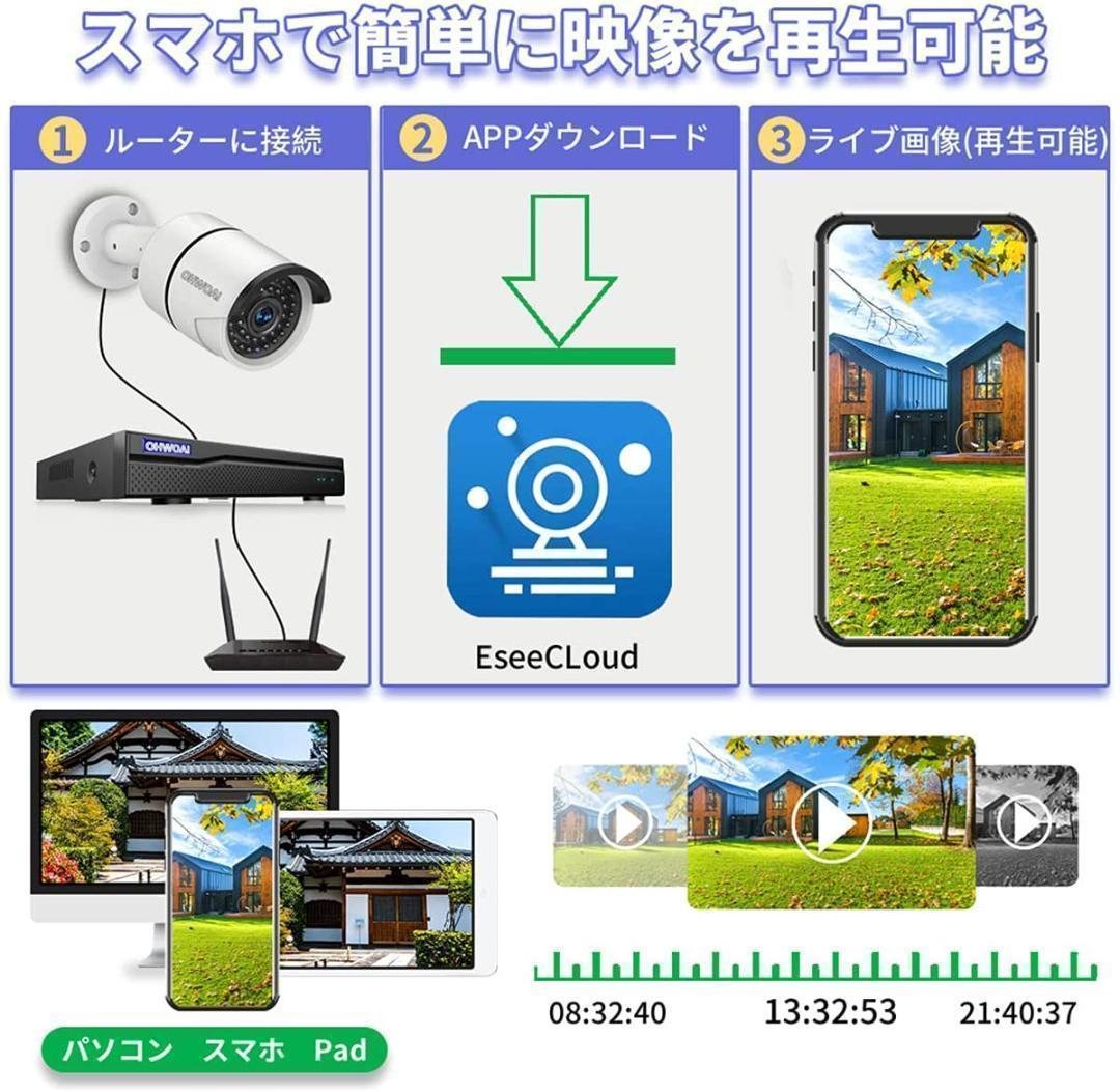 ☆防犯カメラ セット POE 4台 500万画素 1TB HDD内蔵 【公式通販】
