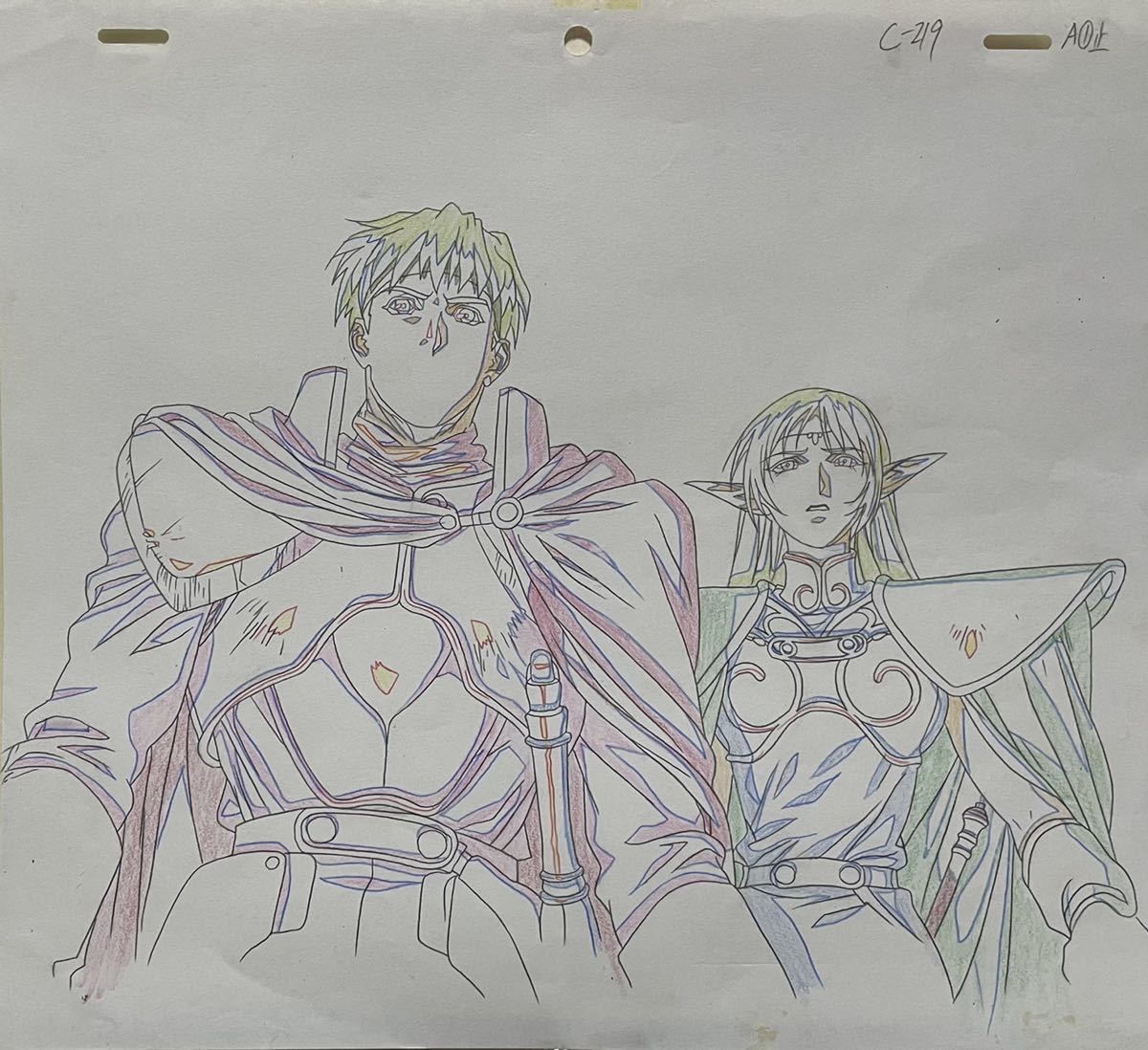 委託品（2）［背景画付セル画・原画・ラフ］『ロードス島戦記-英雄騎士