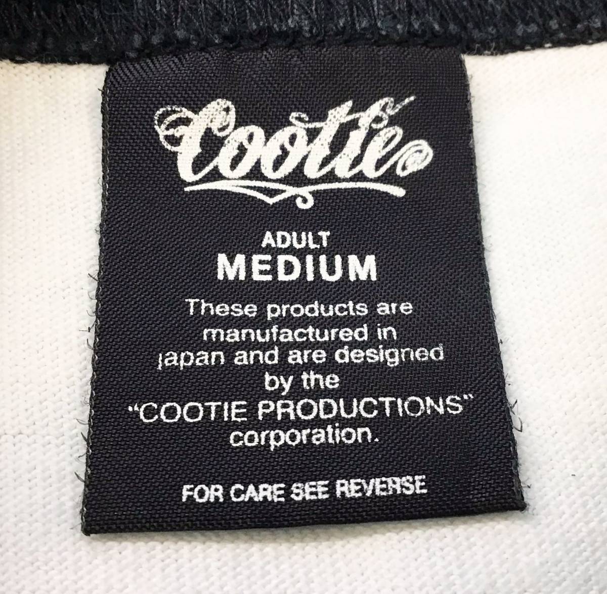 Cootie 7分袖 Tシャツ 白/ホワイト 黒/ブラック サイズM ラグラン 