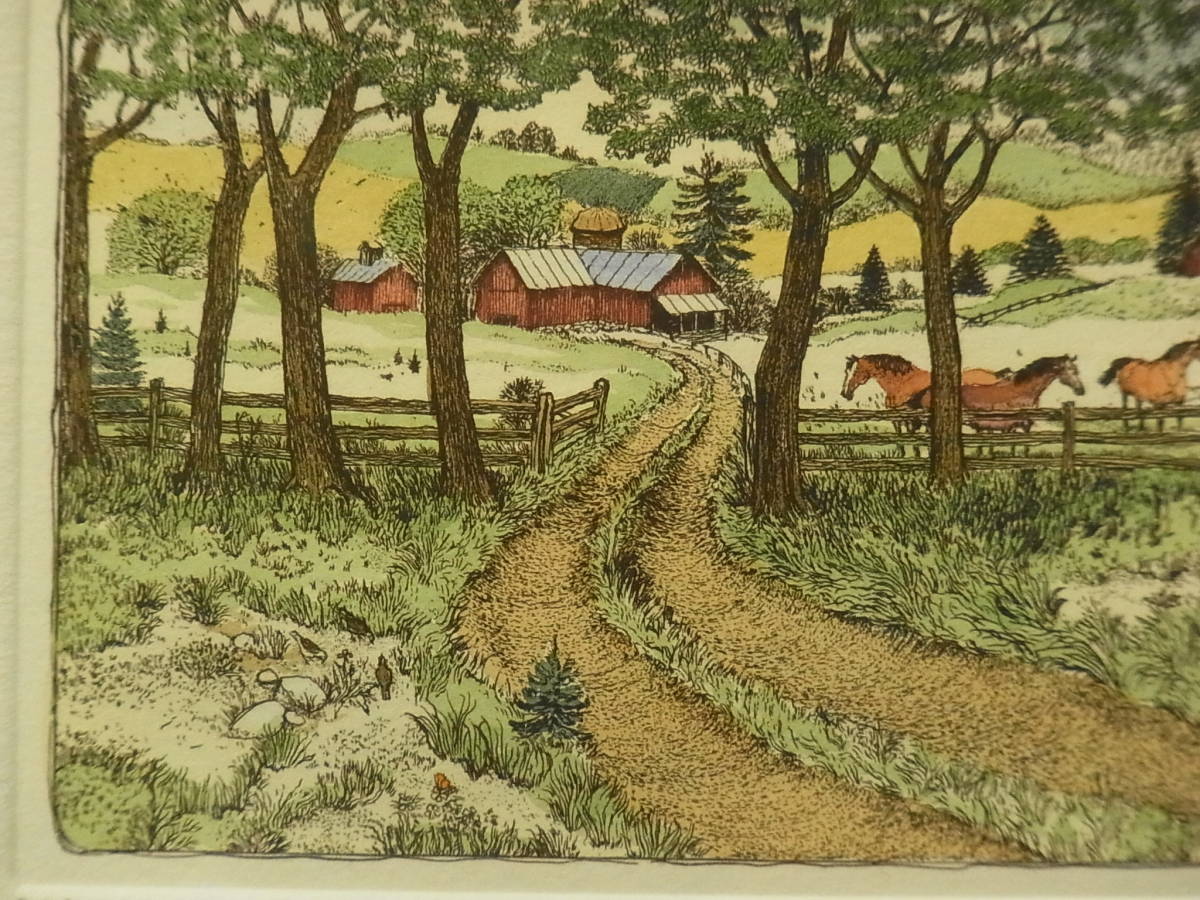 農村風景 リトグラフ スーザンハントウォルコッツ 農村風景 リトグラフ スーザンハントウォルコッツ 農村風景 リトグラフ