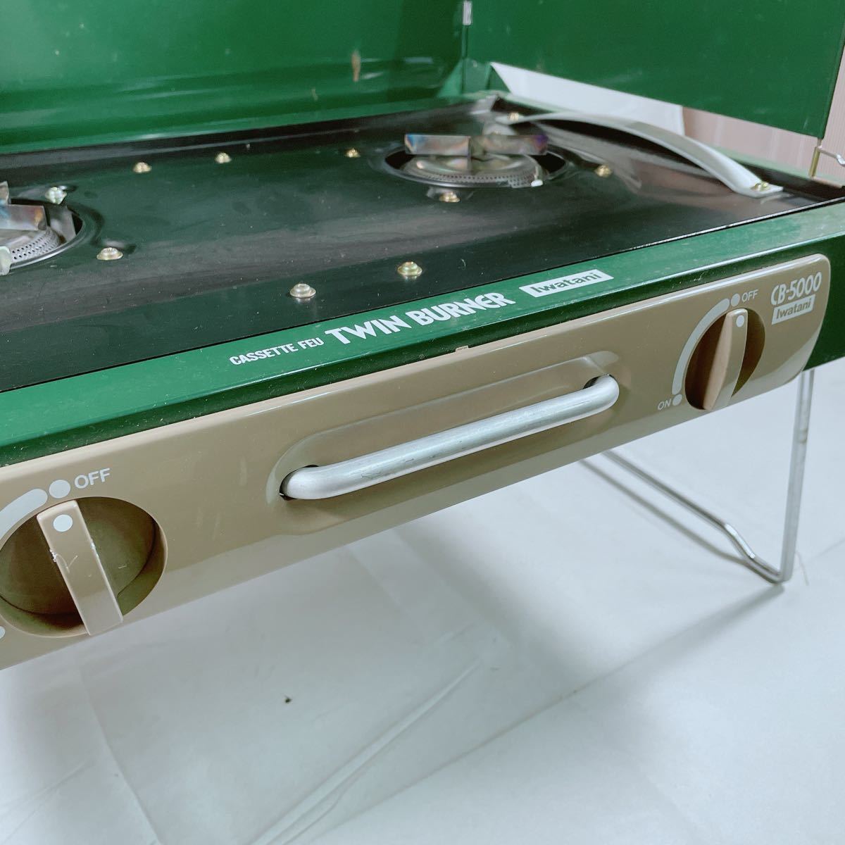 動作OK◇iwatani/イワタニ TWIN BURNER CB-5000 カーキ 2口コンロ