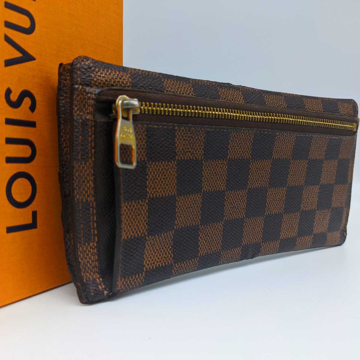 【美品】LOUIS VUITTON　ルイヴィトン ダミエ・エベヌ 長財布 ポルトフォイユ オリガミロン ダミエ ルイヴィトン VUITTON ブラウン 茶 ダミエキャンバス