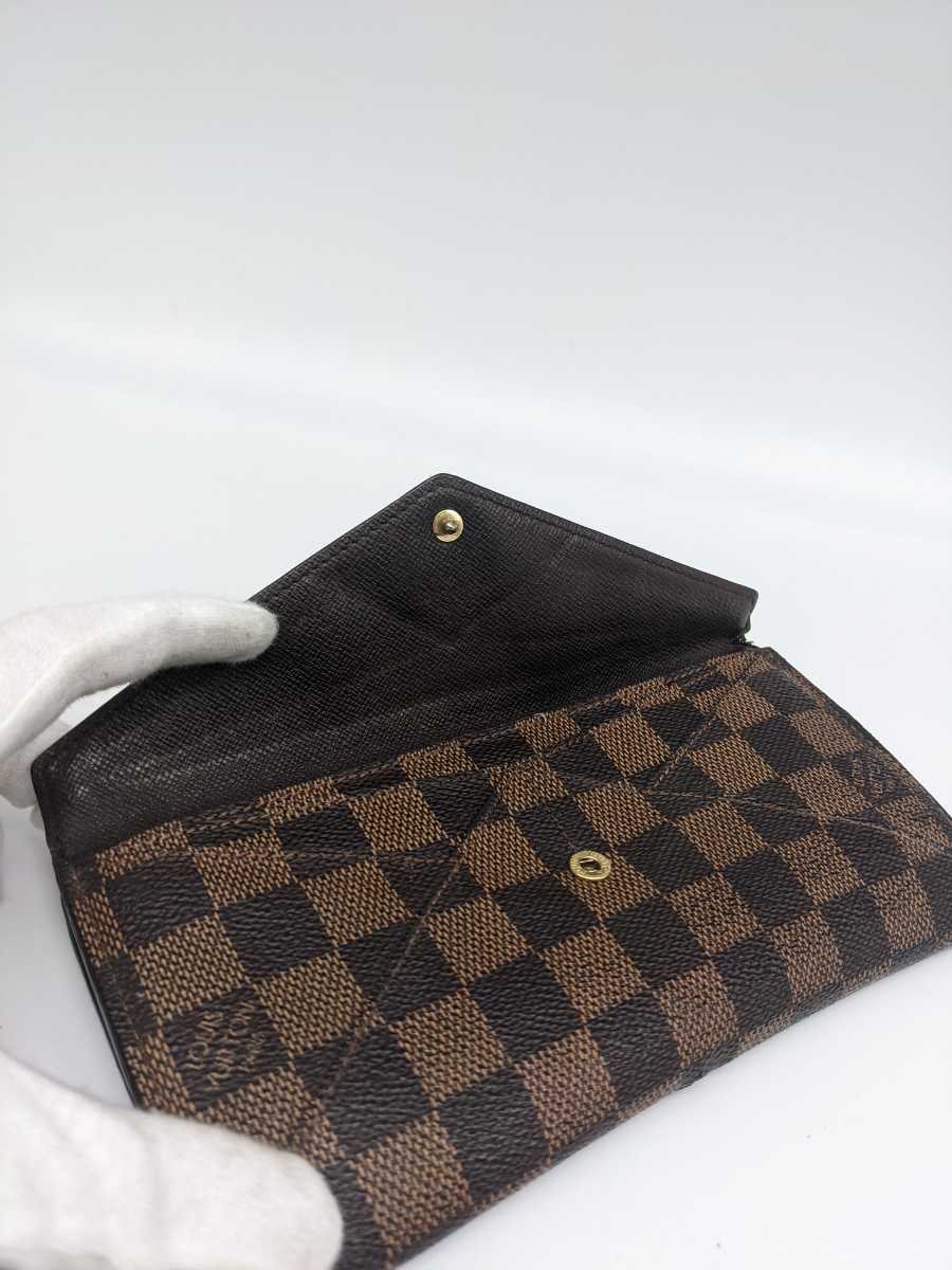 【美品】LOUIS VUITTON　ルイヴィトン ダミエ・エベヌ 長財布 ポルトフォイユ オリガミロン ダミエ ルイヴィトン VUITTON ブラウン 茶 ダミエキャンバス
