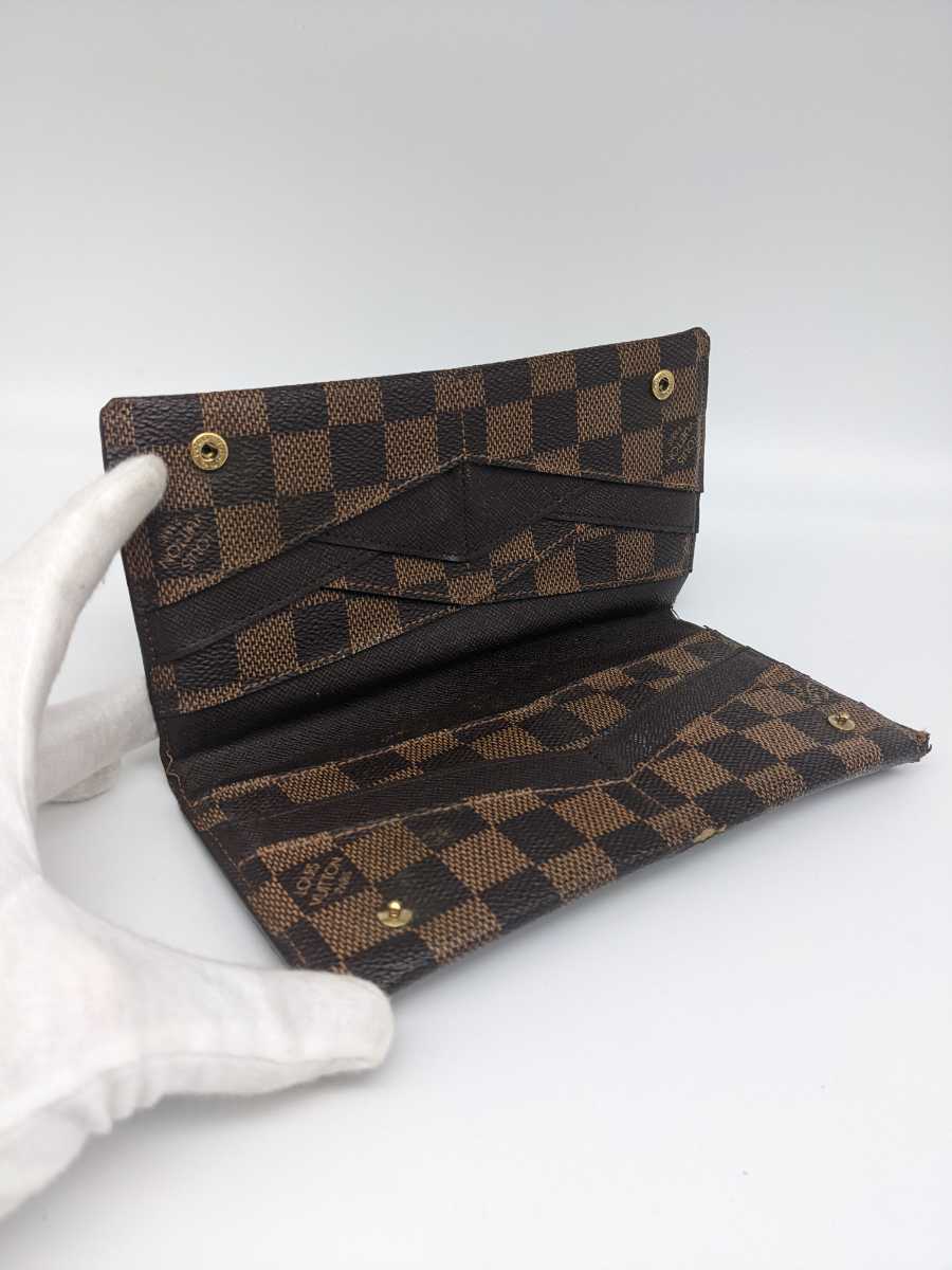 【美品】LOUIS VUITTON　ルイヴィトン ダミエ・エベヌ 長財布 ポルトフォイユ オリガミロン ダミエ ルイヴィトン VUITTON ブラウン 茶 ダミエキャンバス