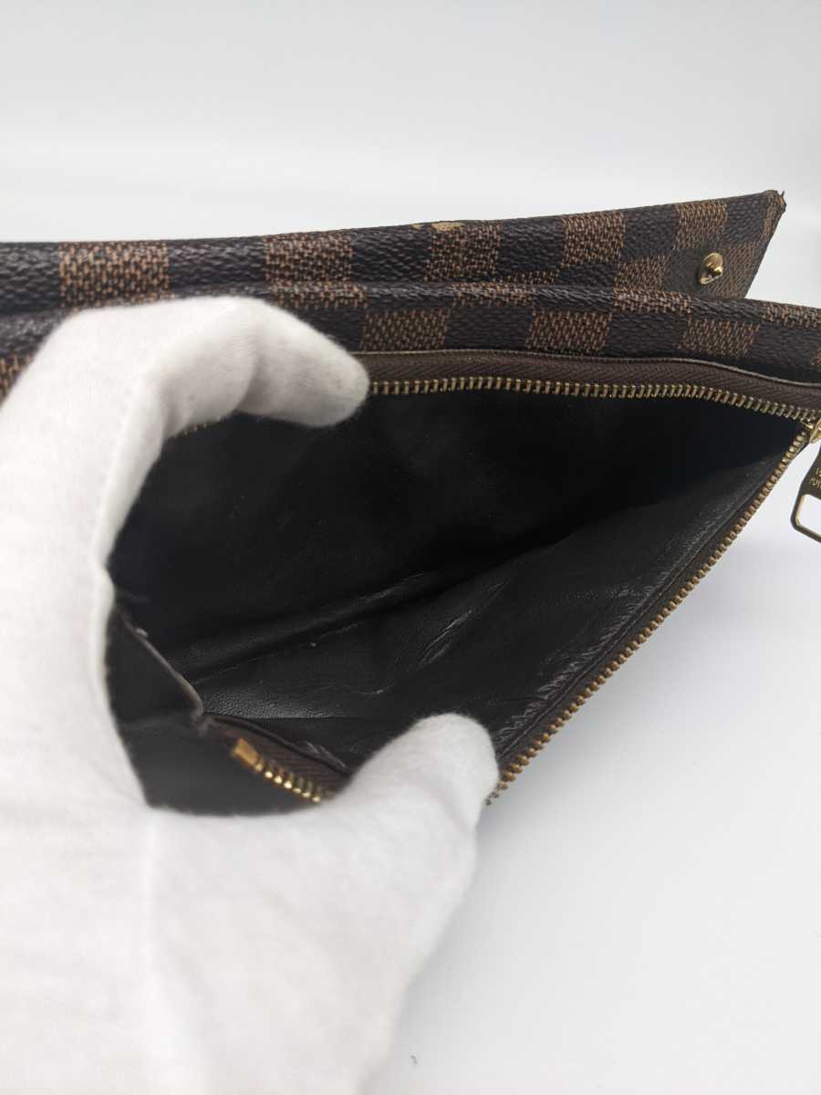 【美品】LOUIS VUITTON　ルイヴィトン ダミエ・エベヌ 長財布 ポルトフォイユ オリガミロン ダミエ ルイヴィトン VUITTON ブラウン 茶 ダミエキャンバス