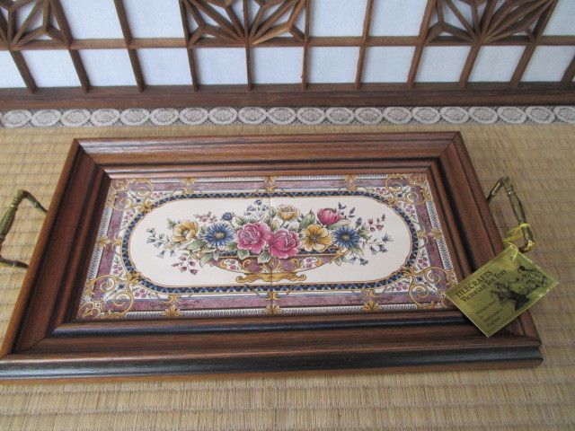 【驚きの破格値，送料無料】 和 タイルクラフト ビクトリア ティートレイ Tilecrafts Victoria tea tray(お盆)｜売買されたオークション情報、yahooの商品情報をアーカイブ公開 - オークファン お盆