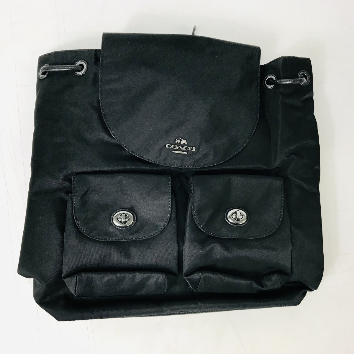 COACH コーチ F58814 ナイロン レザー バックパック リュック ブラック 