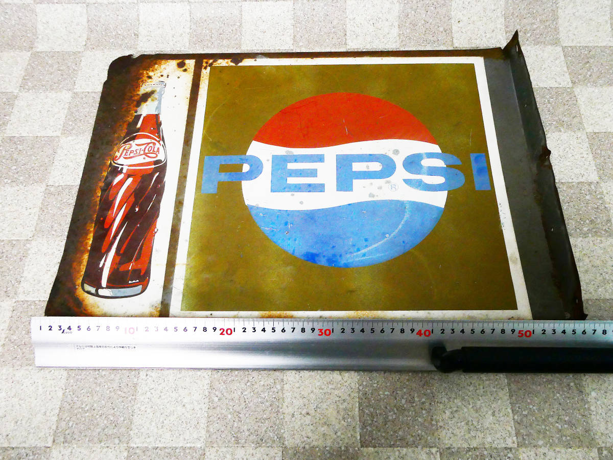 【当時物】Pepsi-Cola ペプシコーラ メニュー看板 昭和レトロ 貴重看板 古い看板 ペプシコーラ 両面 PEPSI-COLA 昭和レトロ 当時物