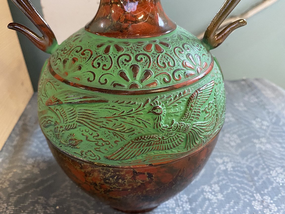 花瓶 美術品 工芸品 骨董品 金属製 【公式通販】