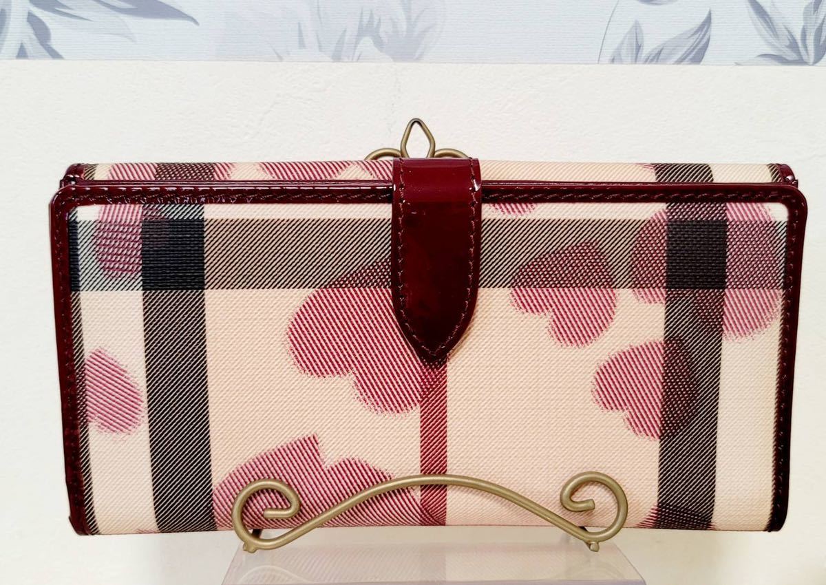 BURBERRY】バーバリー 長財布 プローサム PVC×エナメル レザー 