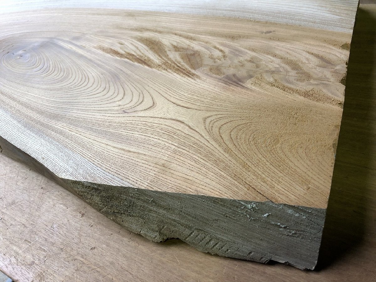 【M425】欅 一枚板 材料 天然木 無垢材 木材 材木 極上杢 乾燥材 銘木 ケヤキ DIY テーブル ～895×～440×33㎜《 鬼童銘木》 一枚板 材料 天然木 玉杢 極上 天然