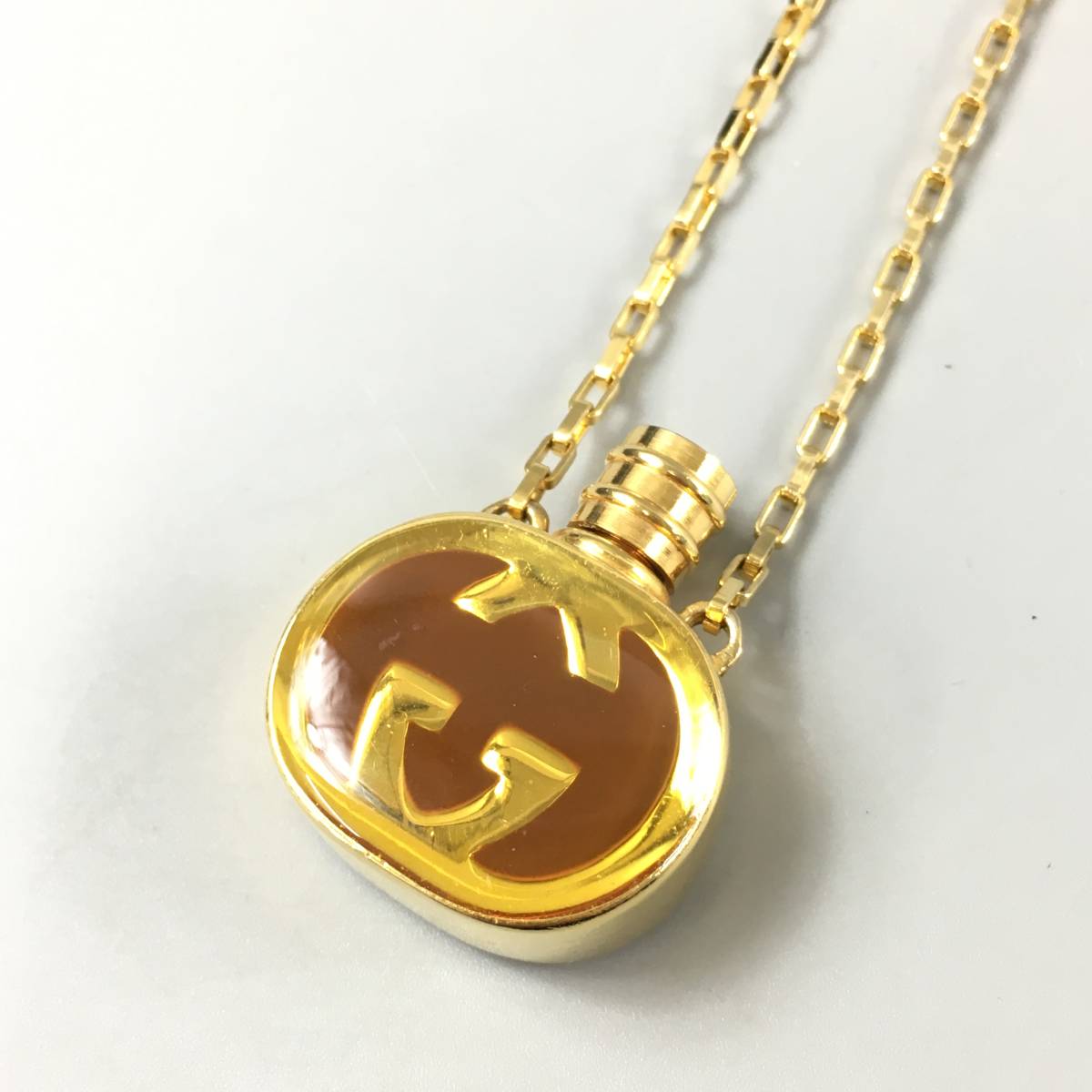 ☆C04357/GUCCI グッチ/ヴィンテージ/ロング チェーンネックレス/GG 