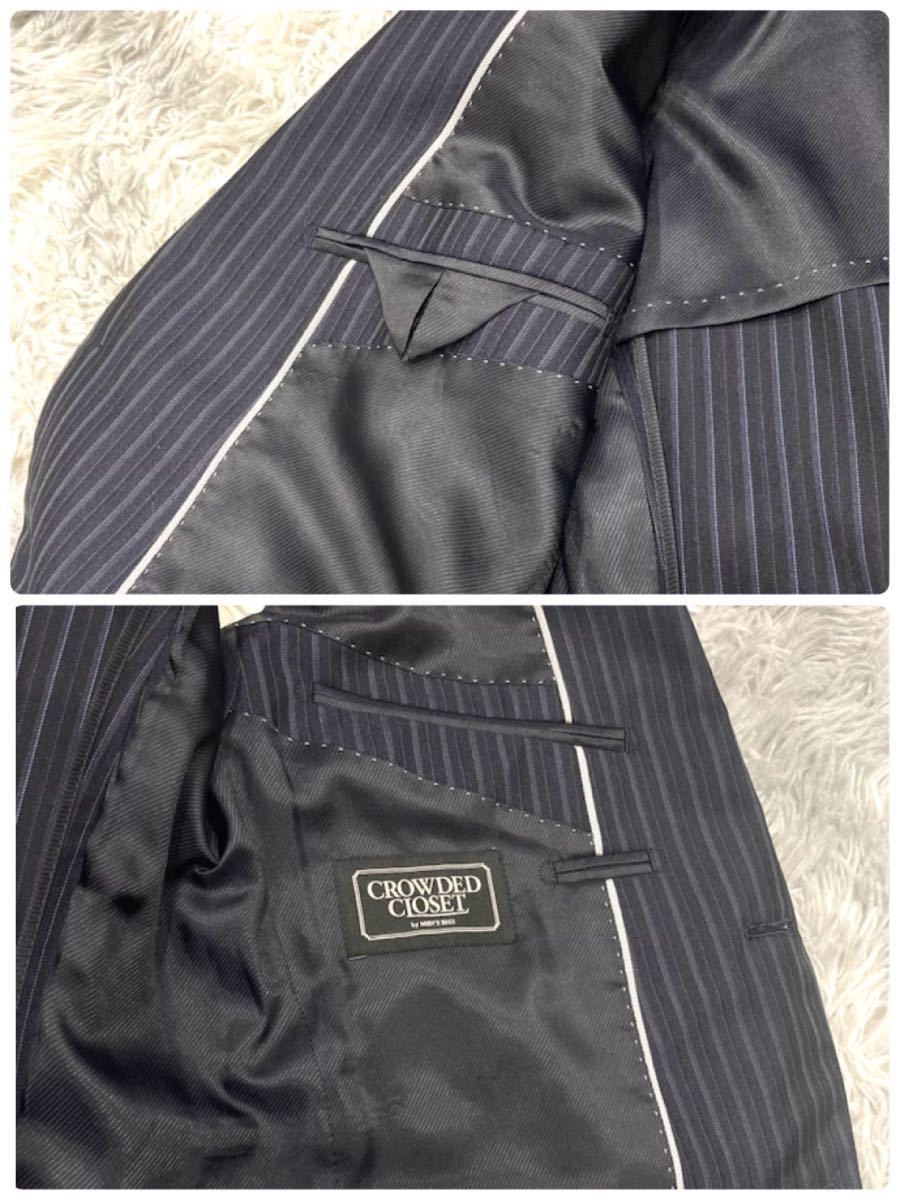 極上スリーピース CROWDED CLOSET メンズビギ MENS BIGI 背抜き 春夏
