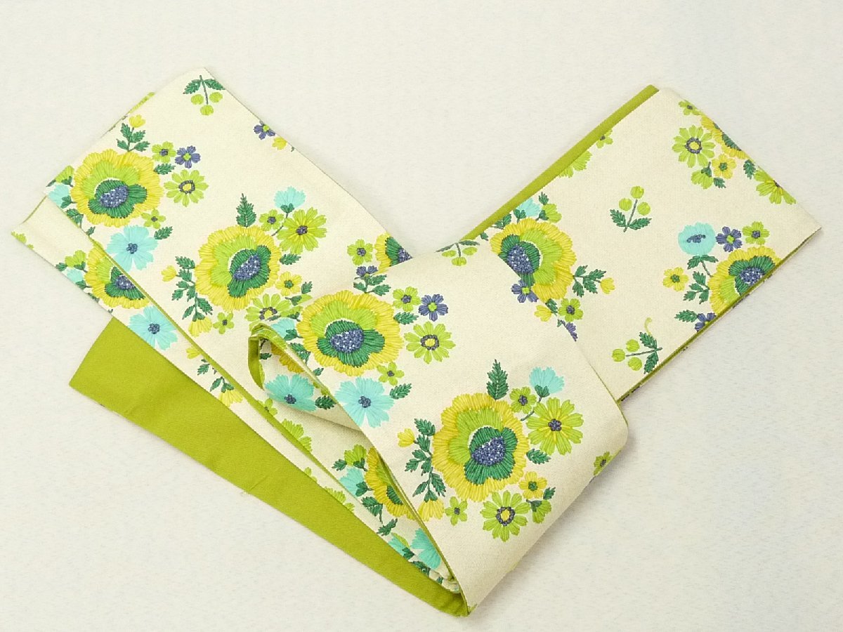 まゆの四季日本製/新品/長尺/細帯/半幅帯/ほそおび-10蛍