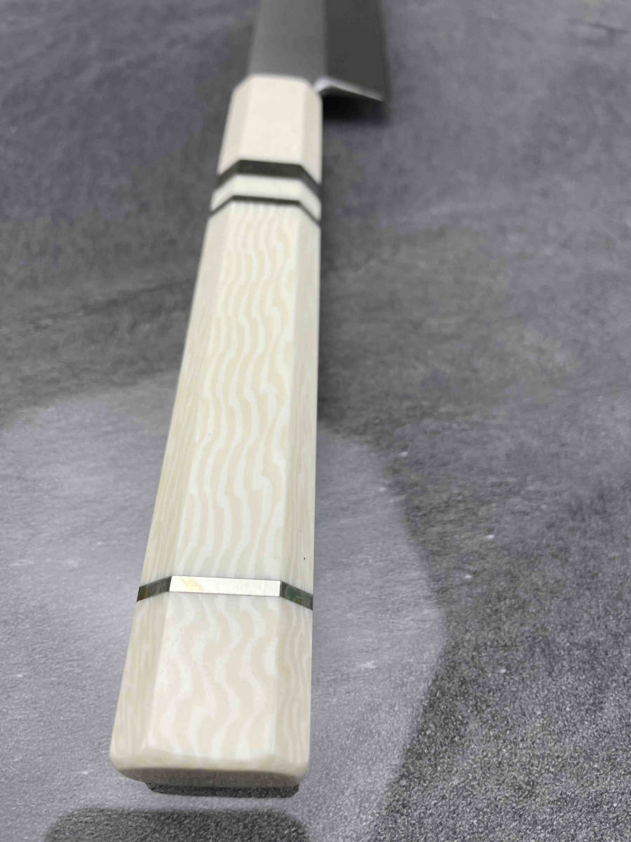 美しい 尺一 V金10号 柳刃包丁 刺身包丁 和包丁牛刀 人工象牙八角柄 白