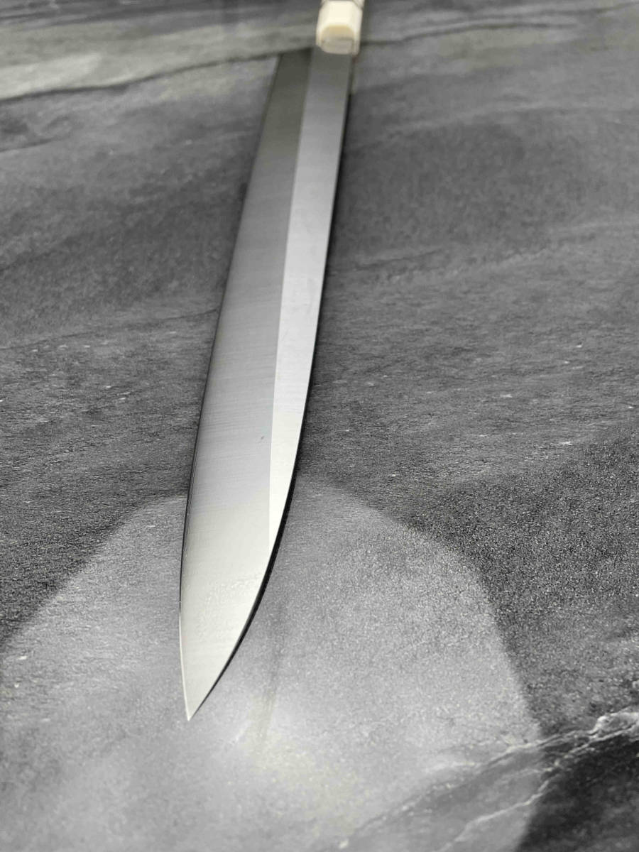 美しい 尺一 V金10号 柳刃包丁 刺身包丁 和包丁牛刀 人工象牙八角柄 白