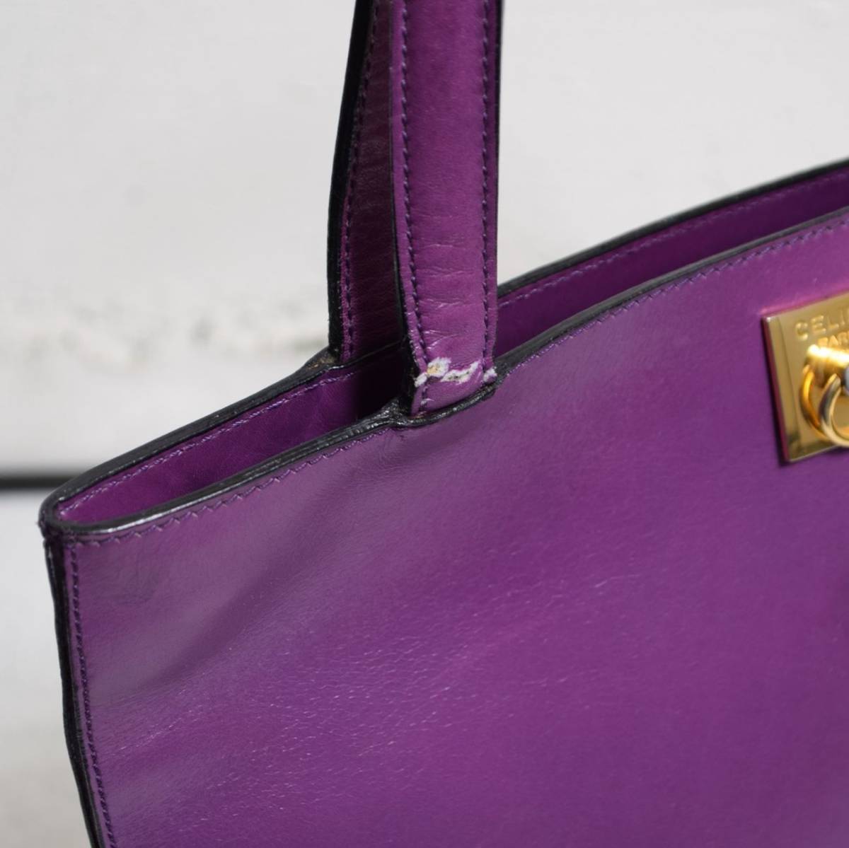 希少カラー◇ CELINE セリーヌ ガンチーニ金具 レザー ハンドバッグ 