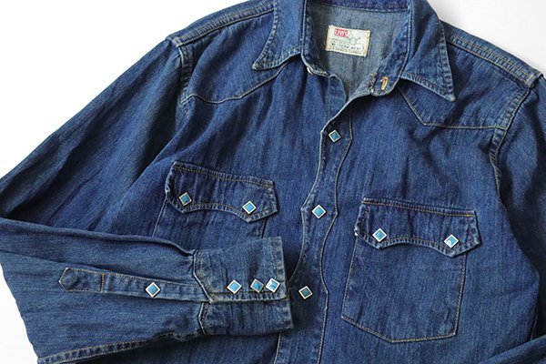 限定SALE，大人気 50s-60s Levi's デニム ウエスタンシャツ インディゴ ショートホーンタグ R無し リーバイス ヴィンテージ 256/NL15(長袖シャツ)｜売買されたオークション情報、yahooの商品情報をアーカイブ公開 男性用
