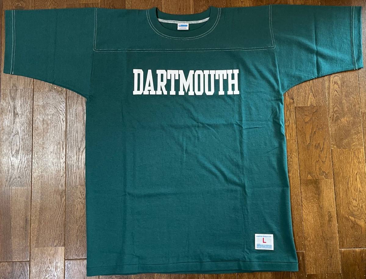 Champion チャンピオン DARTMOUTH フットボールシャツ L グリーン 