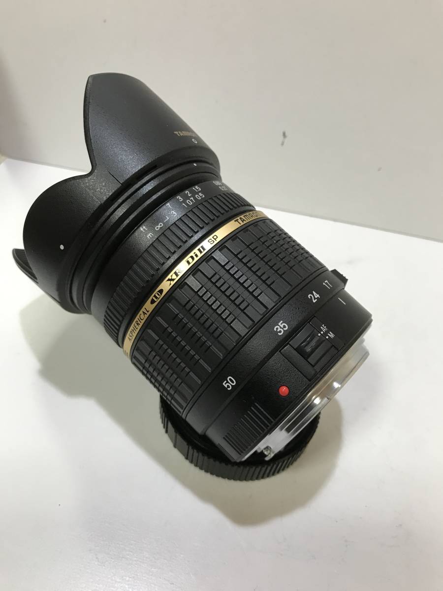 大囗径　キャノン　CANON TAMRON XR SP AF 17−50mm f2・8 IF　LD　花型フード付 TAMRON SP 17-50mm canon、フード付き-中国美術 唐木 F3.5-4.5