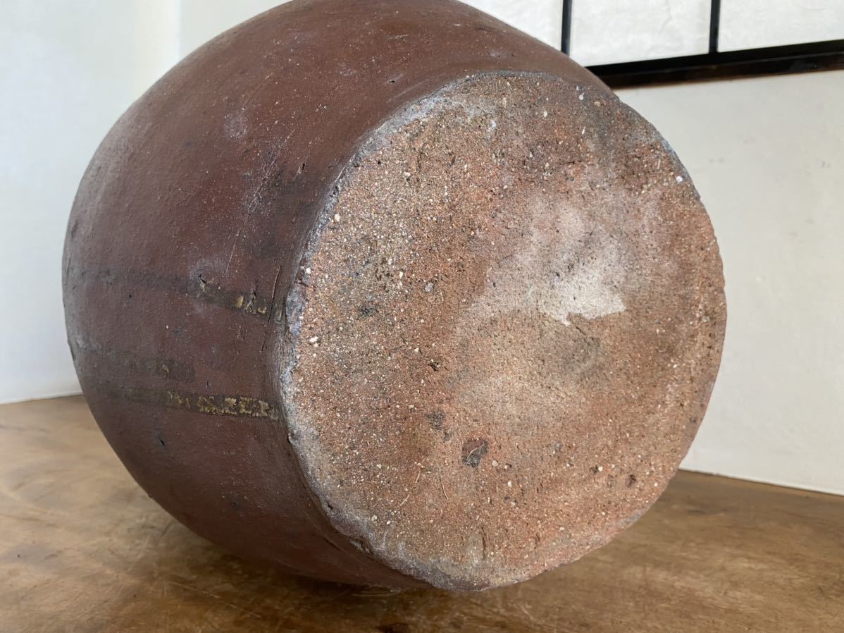 JK962] 古い壺 古備前 水瓶 壺 メダカ鉢 金魚鉢 ビオトープ 大壺 骨董品 古