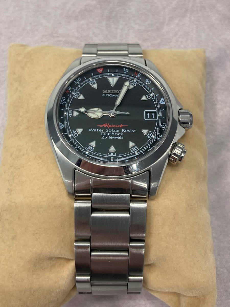 純正OH済 美品セイコー レッドアルピニスト黒 SEIKO SCVF005 4S15-6000 