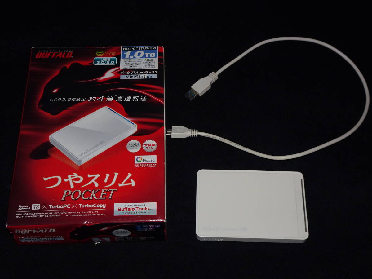 BAFFALO Mini Station 1.0TB ポータブルHDD USB 3.0/2.0