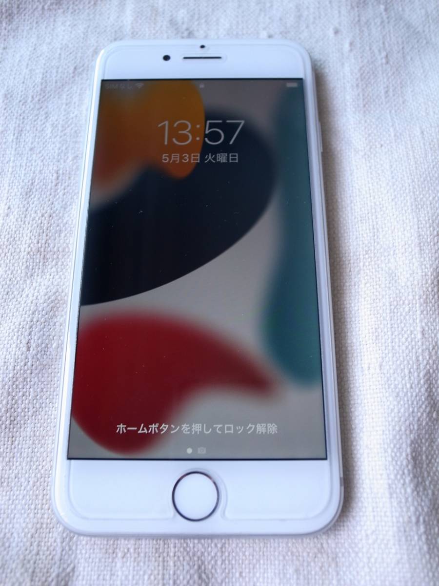 ●美品中古　ジャンク訳アリ　iphone8 64GB シムフリー　SIMFREE　シルバー フィルム カバー付 アイフォン 64GB 0 iPhone8 スマホ 部品取り MQ9K2J&frasl;A
