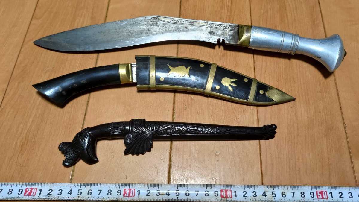 古い ネパール ククリハウス 大型アルミハンドルククリナイフ ブレード 