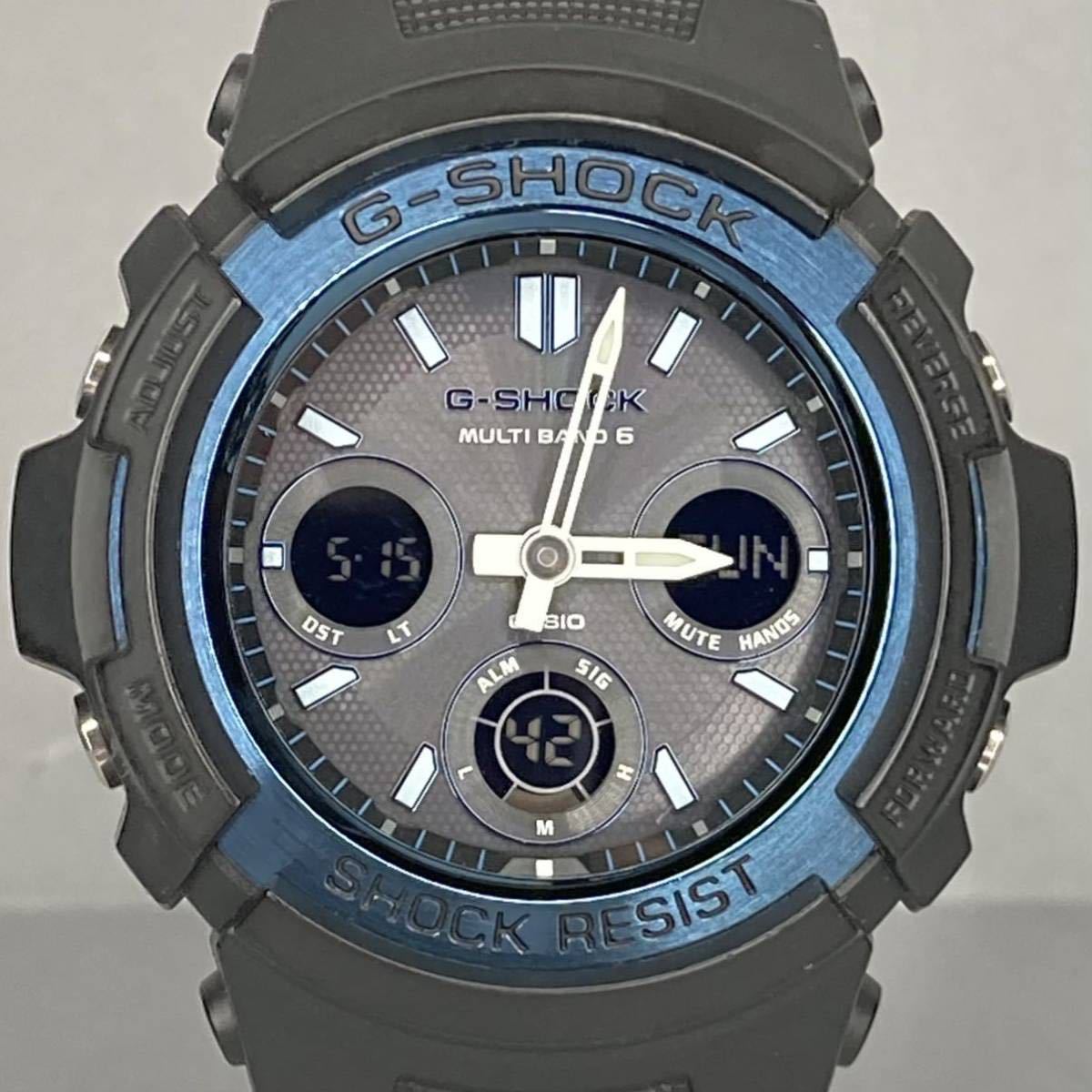 美品 G-SHOCK AWG-100BC-1BJF タフソーラー 電波受信 電波ソーラー 