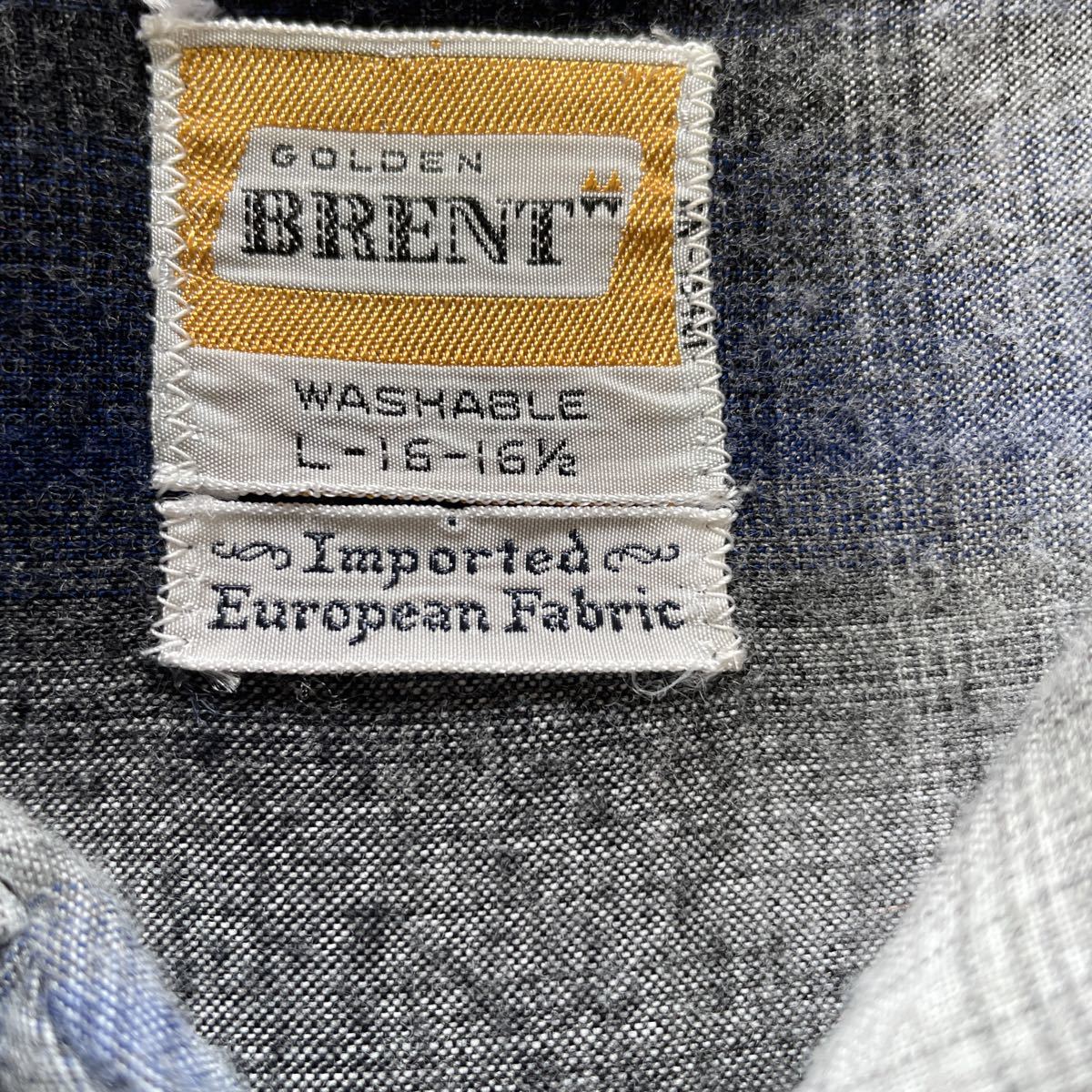美品 60s GOLDEN BRENT オンブレ レーヨン シャツ SIZE L 黒 白 紺 