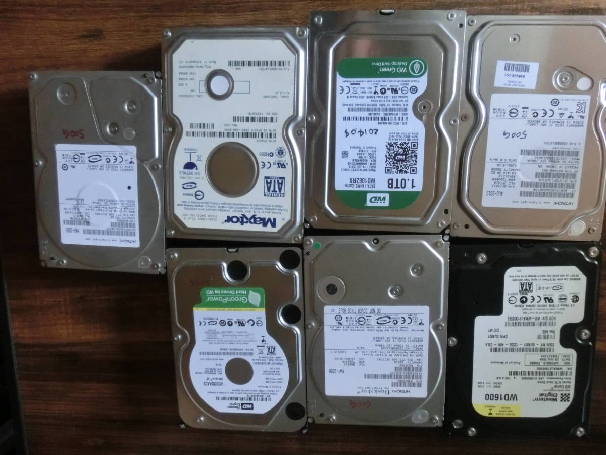 3.5インチ 内蔵HDD 7台セット 3.5インチ内蔵SATAハードディスク7台セット 160GB×2 500GB×4 1TB×