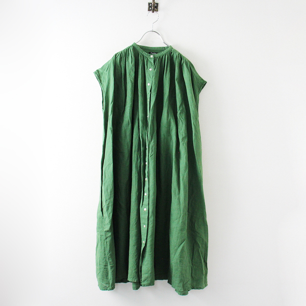 人気セール，限定SALE 2019 marble SUD マーブルシュッド リネンギャザーワンピース/グリーン 2400012813946(Mサイズ)｜売買されたオークション情報、yahooの商品情報をアーカイブ公開 - オークファン Mサイズ
