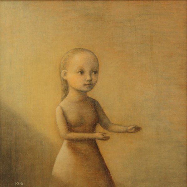 R*U様 くるはらきみ　直筆画　原画 ☆値下げ◇くるはらきみ 「室内」 4号 個展DM掲載作品！人形作家 希少