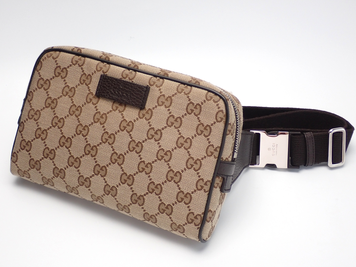 質屋 GUCCI グッチ GGキャンバス ウエストバッグ/ポーチ/斜め掛け 